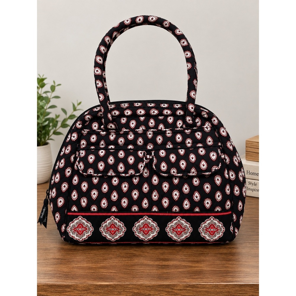 Vera Bradley Provencal Quilted Cotton Shoulder Bag Handbag with Checkbook Insert